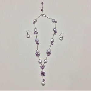 Purple necklace and matching earrings